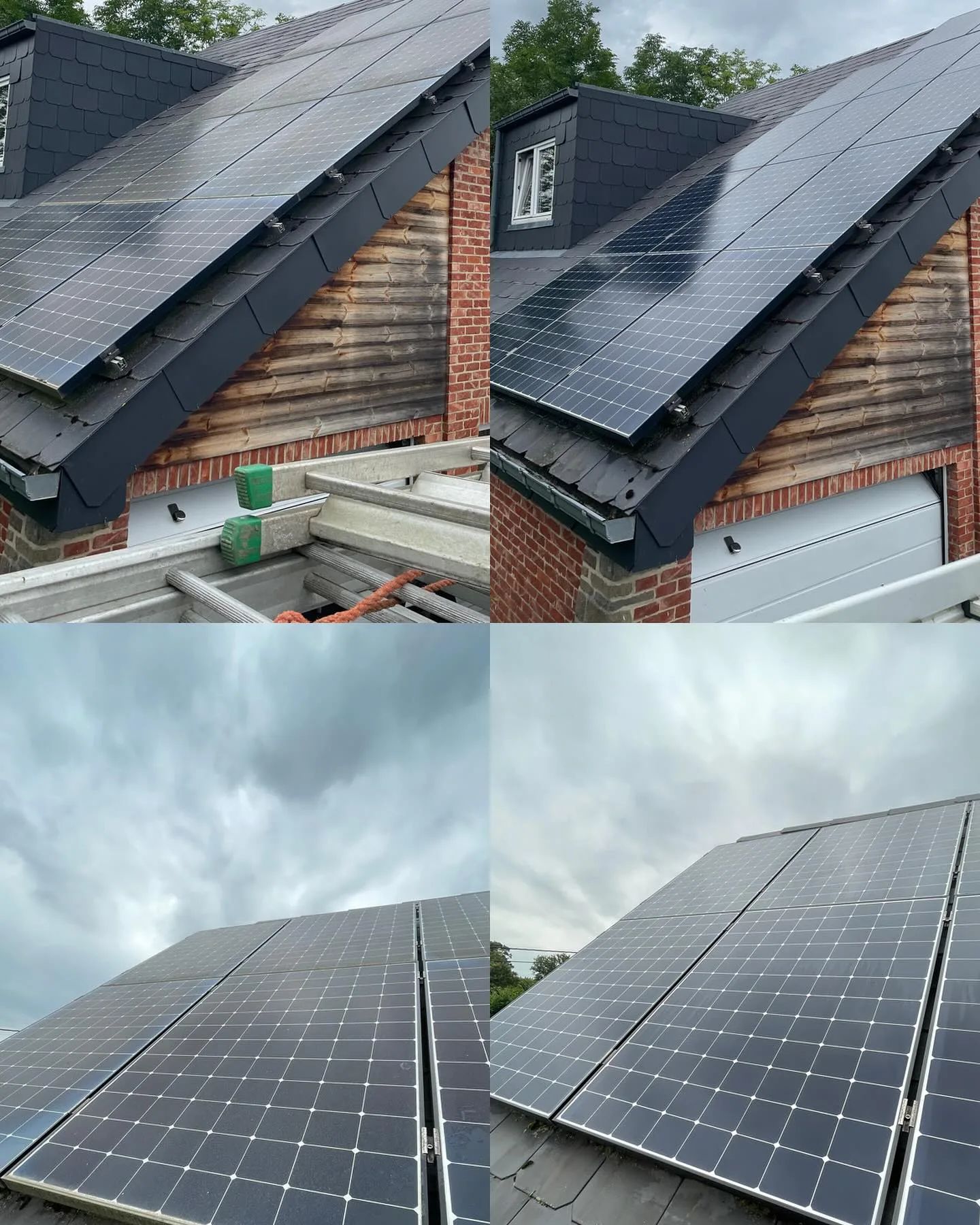 Détail d'un nettoyage de panneaux solaires Clear Up
